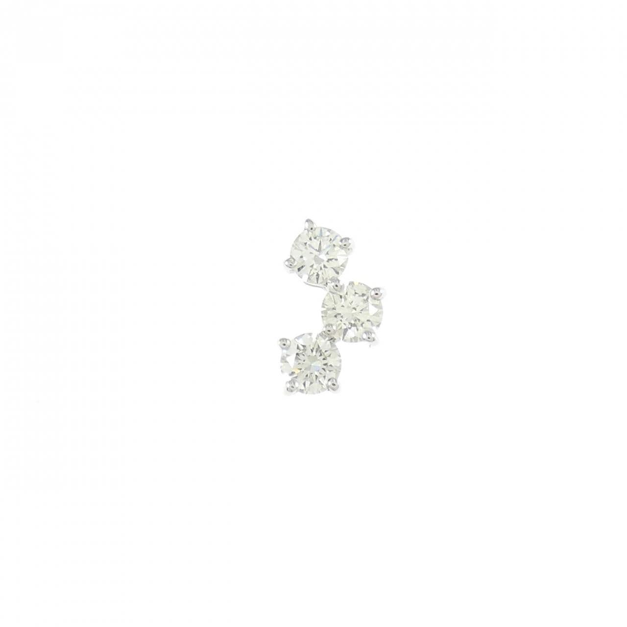 K18WG ダイヤモンド ピアス 0.23CT 片耳