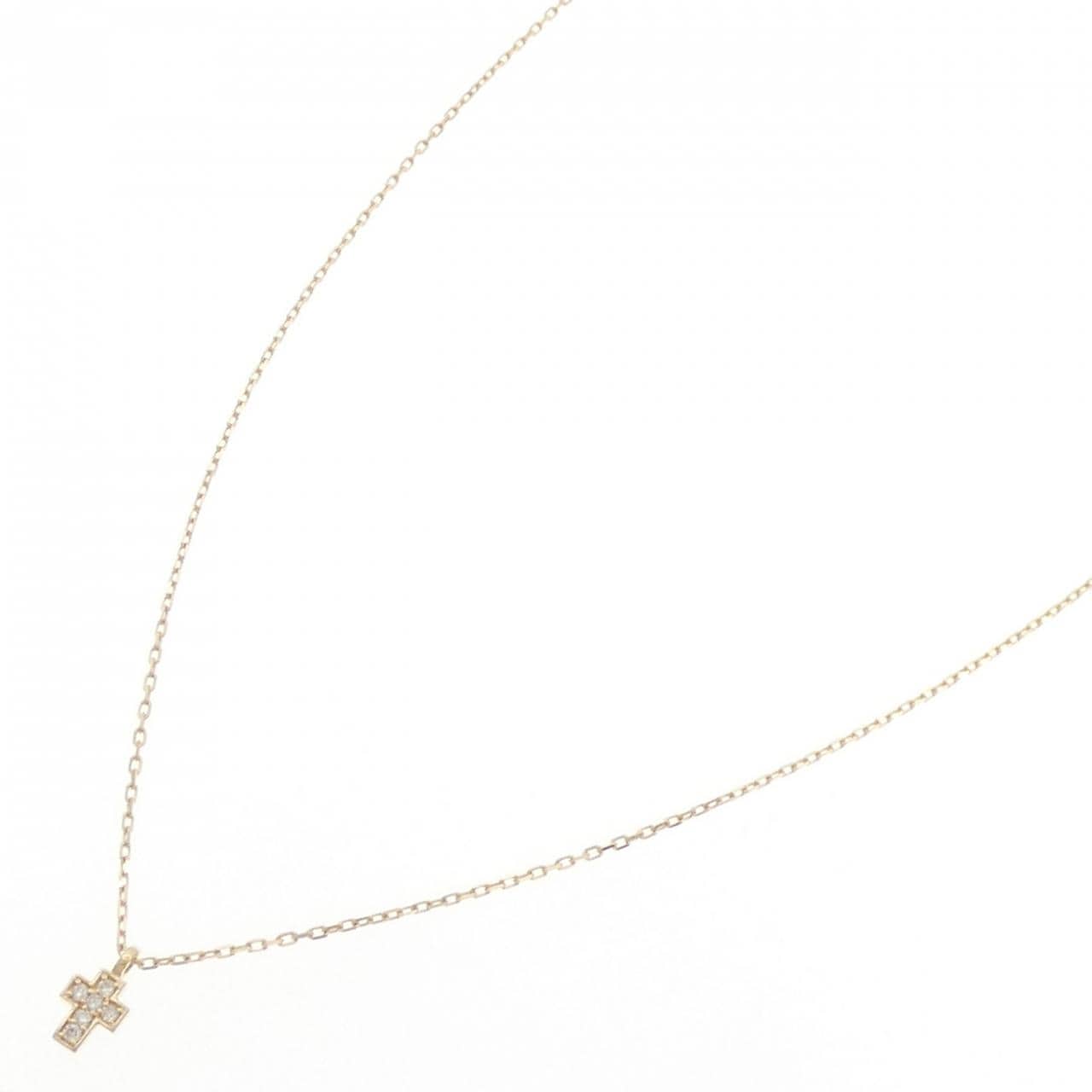 K18YG クロス ダイヤモンド ネックレス 0.03CT