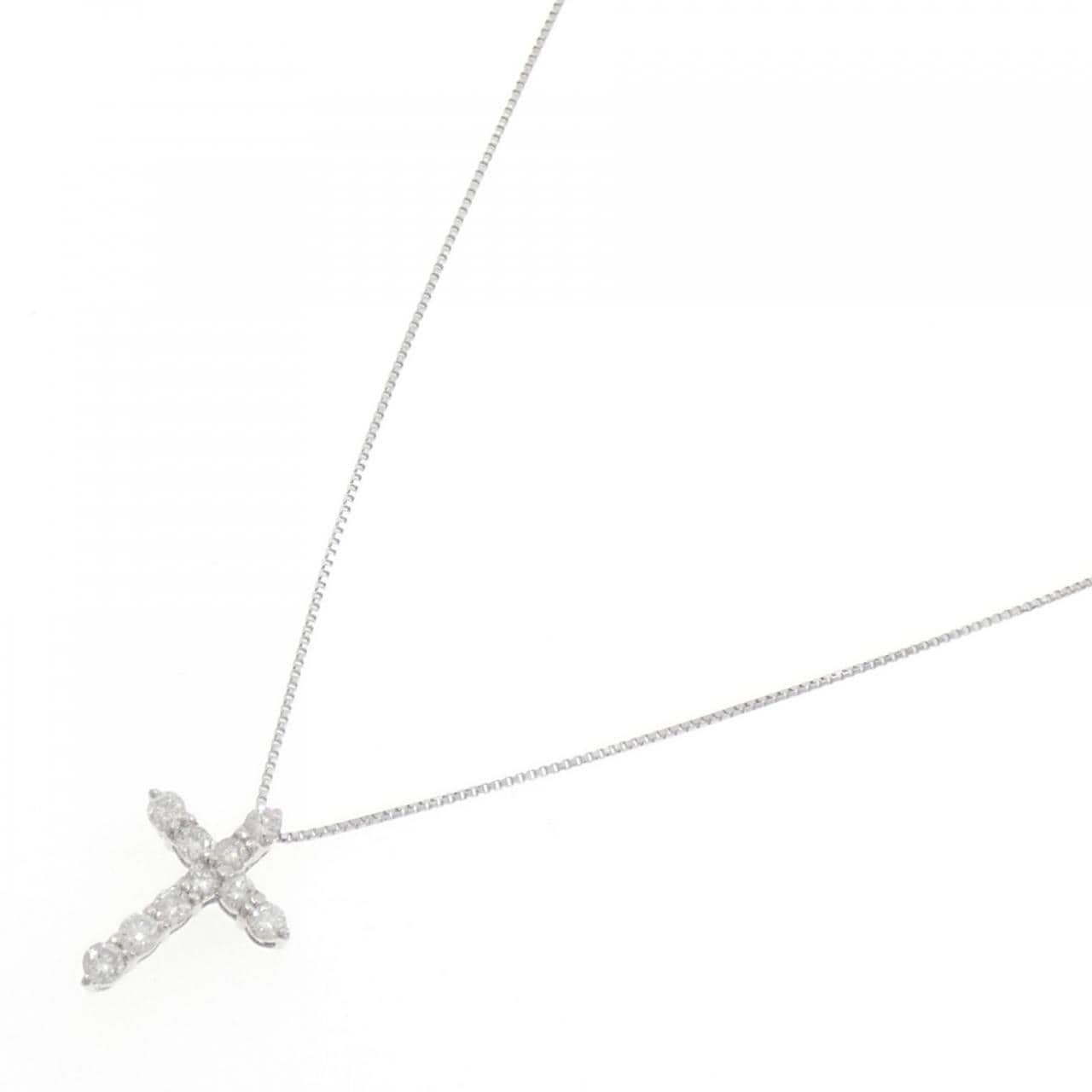PT900/PT850 クロス ダイヤモンド ネックレス 0.30CT