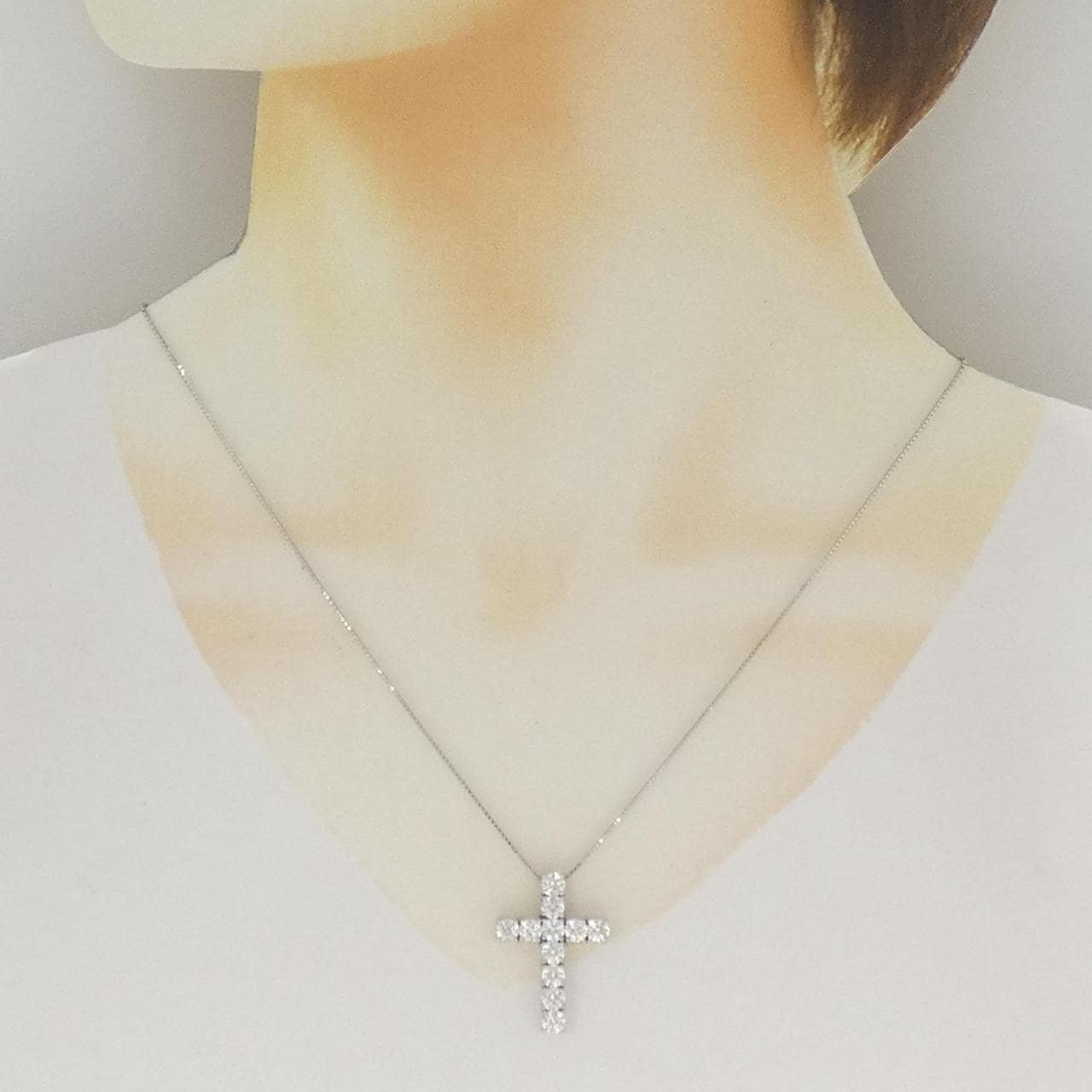 PT900/PT850 クロス ダイヤモンド ネックレス 2.27CT