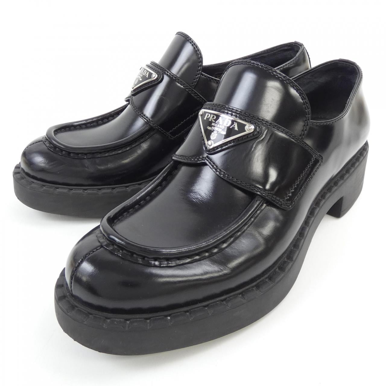 プラダ PRADA チョコレート ローファー トライアングルロゴ 1D246M シューズ