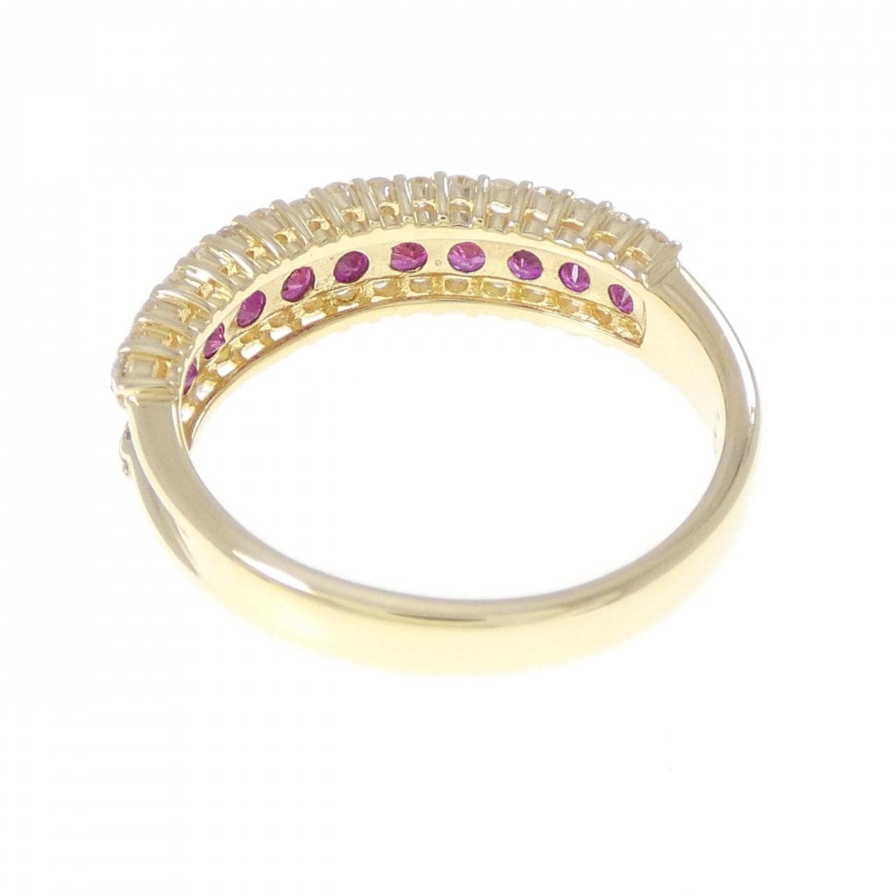 K18YG ルビー リング 0.40CT