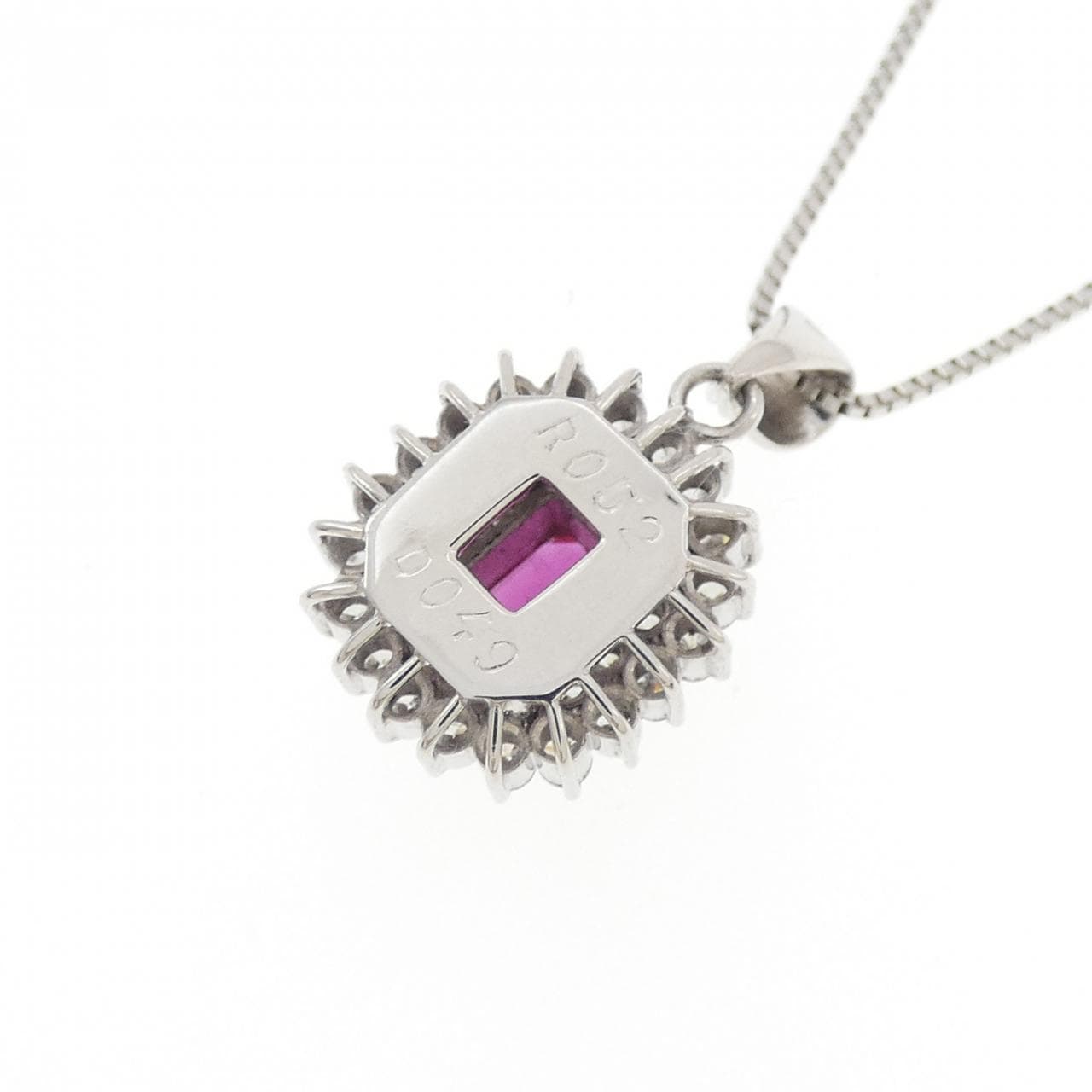 PT900/PT850 ルビー ネックレス 0.52CT