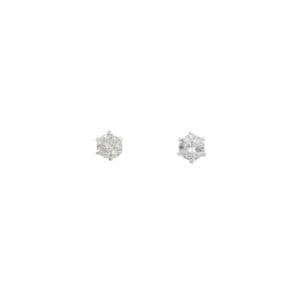 PT900 ソリティア ダイヤモンド ピアス 0.6CT