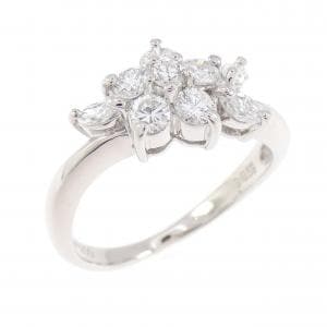 PT900 フラワー ダイヤモンド リング 0.59CT