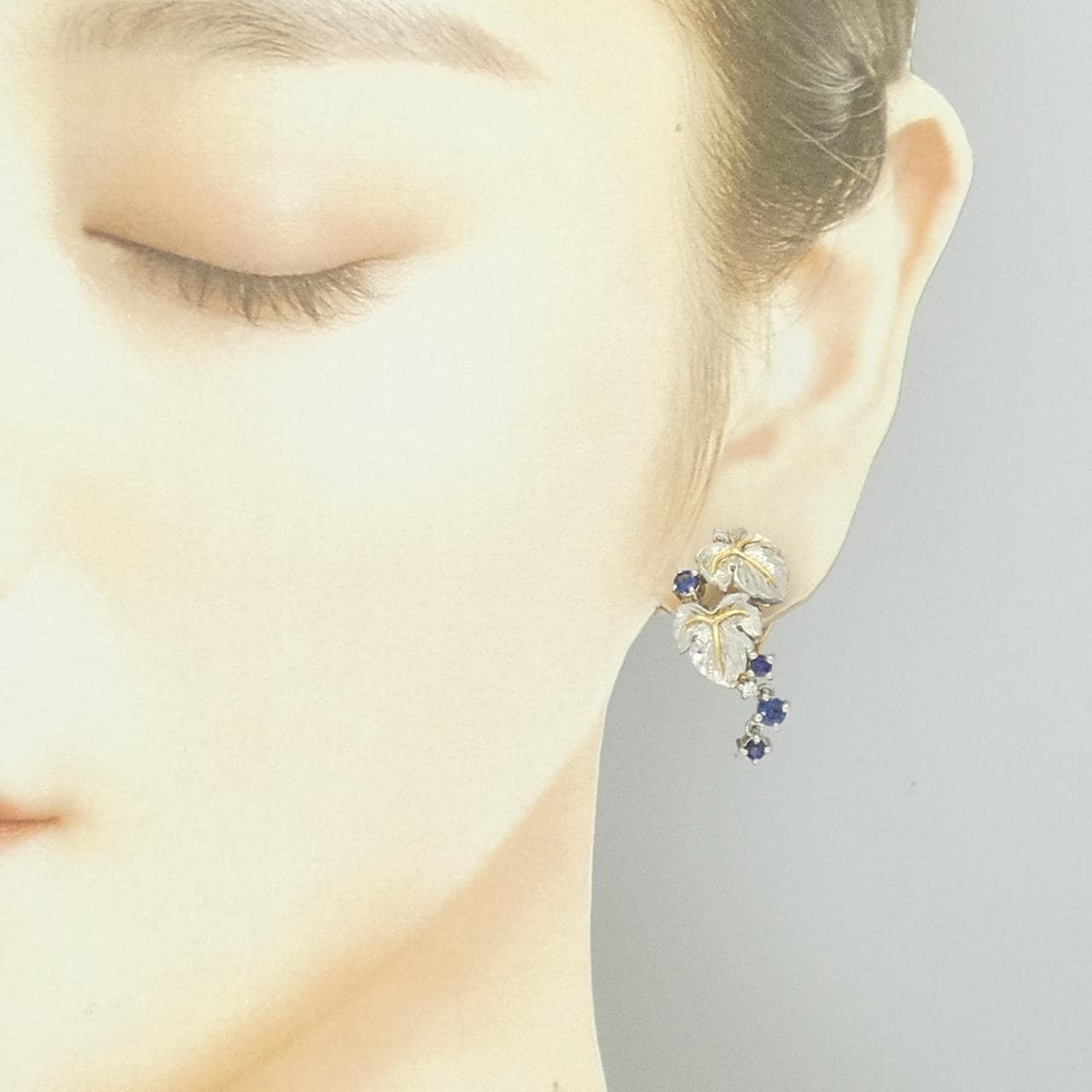 石川暢子 サファイヤ イヤリング 0.73CT