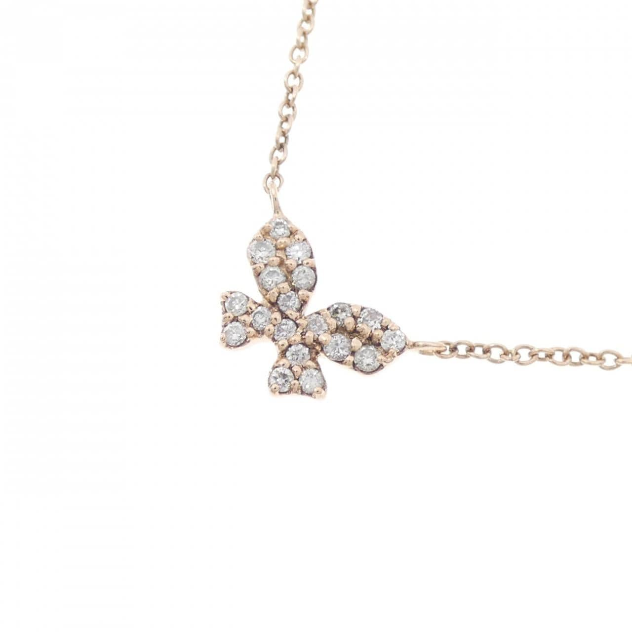 K10PG butterfly Diamond necklace 0.10CT