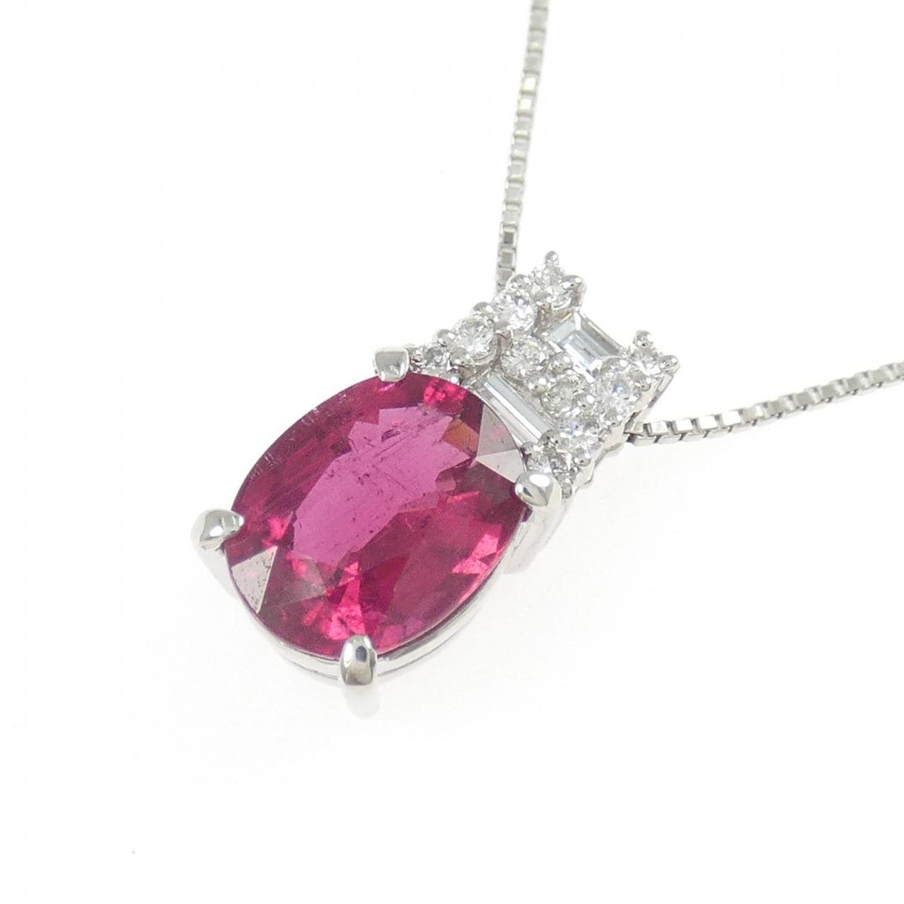 PT900/PT850 ルベライトトルマリン ネックレス 2.41CT