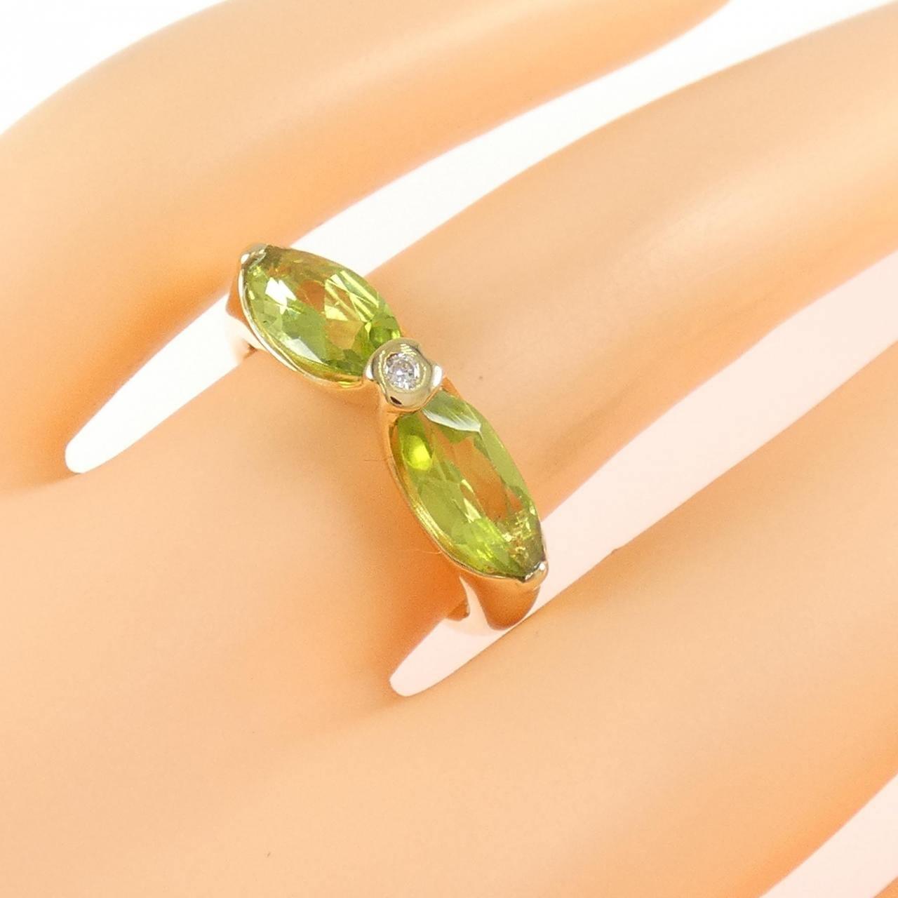 K18YG ペリドット リング