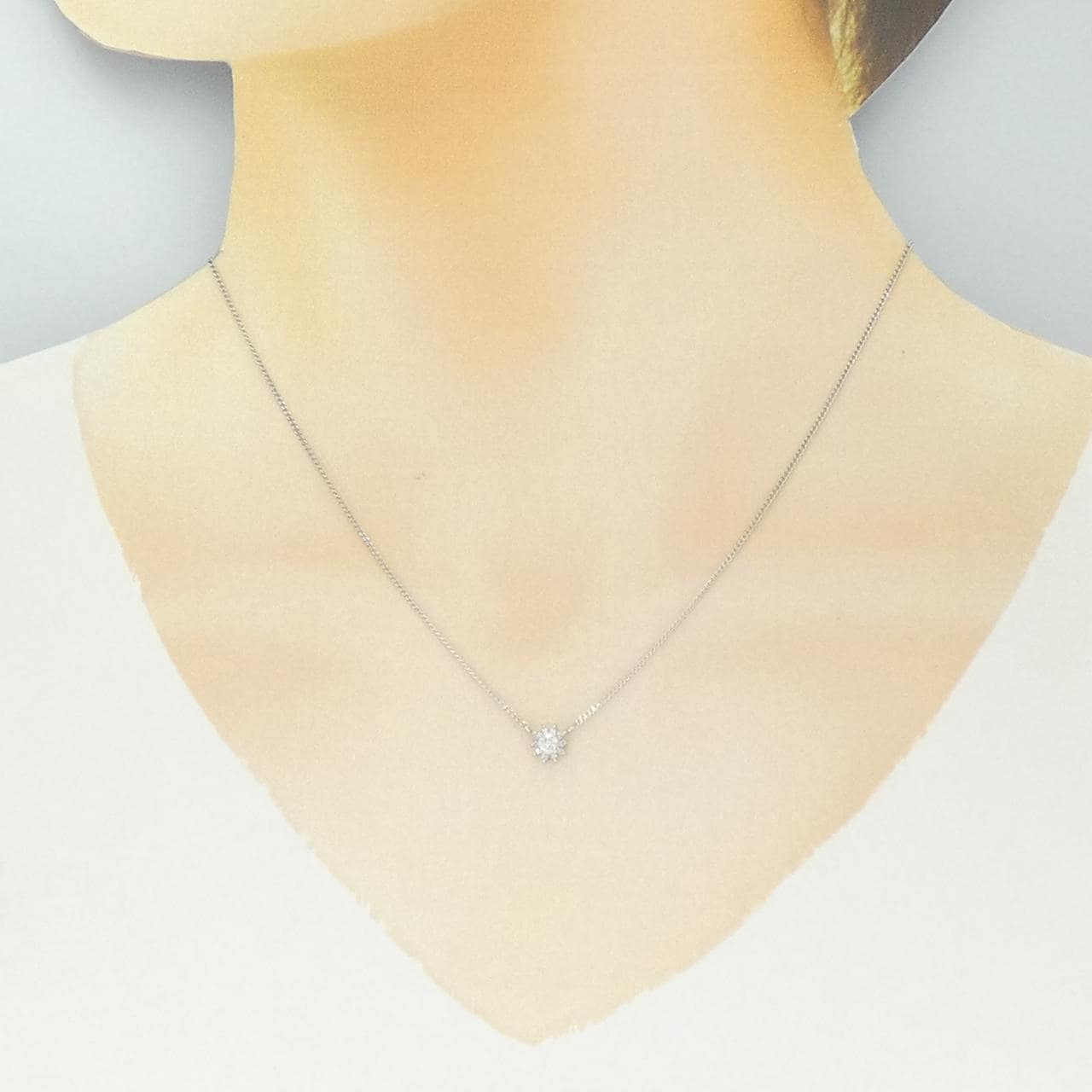 PT900/PT850 ダイヤモンド ネックレス 0.12CT