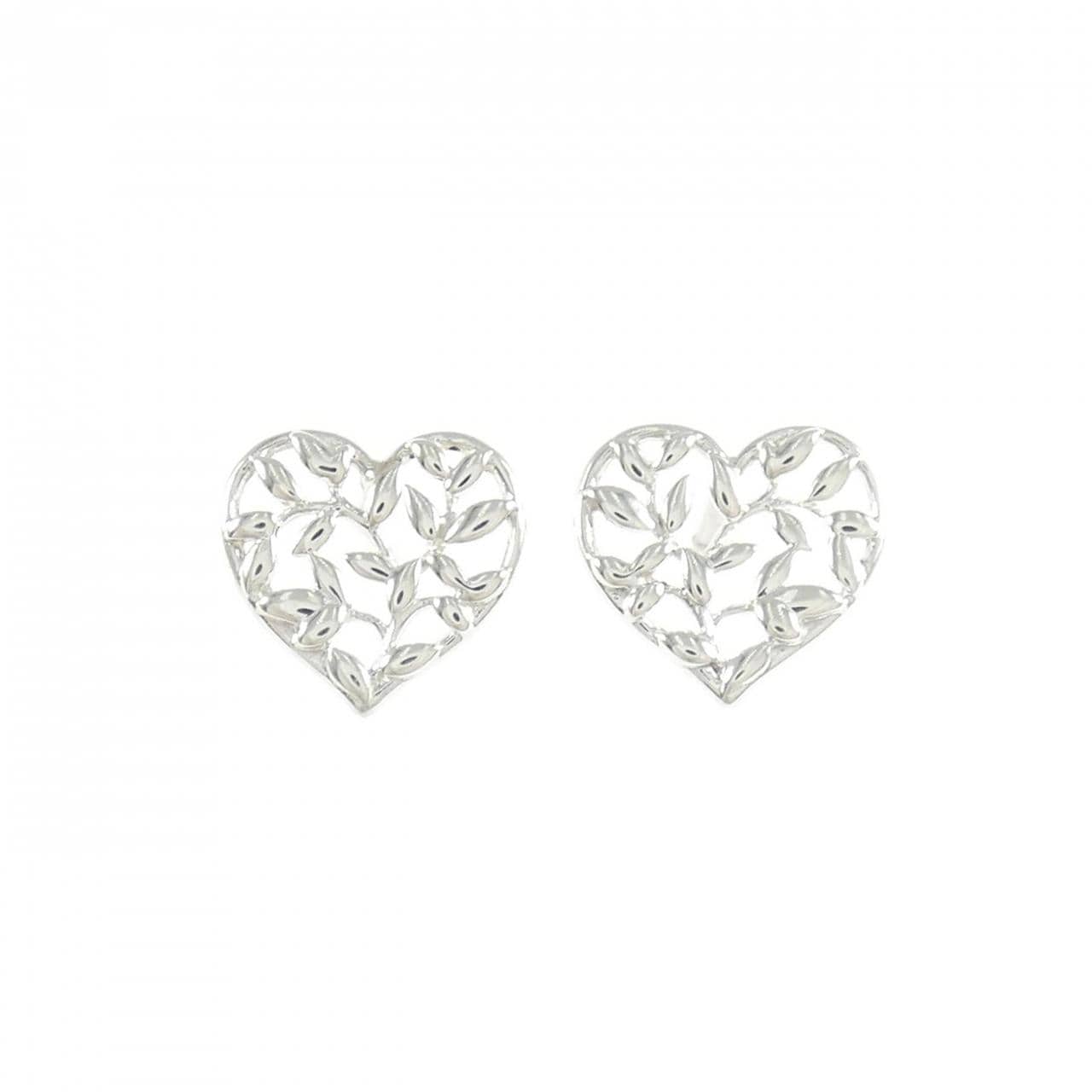 ティファニー オリーブリーフ ハート ピアス