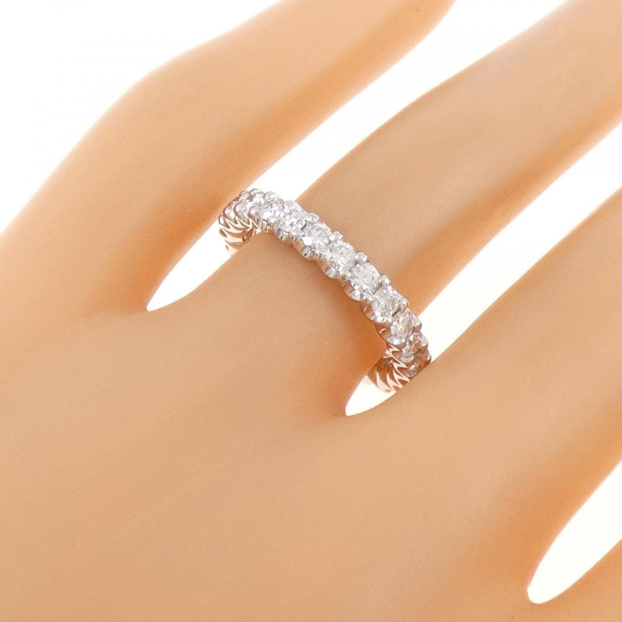 PT900  ハーフエタニティ ダイヤモンド リング 1.00CT