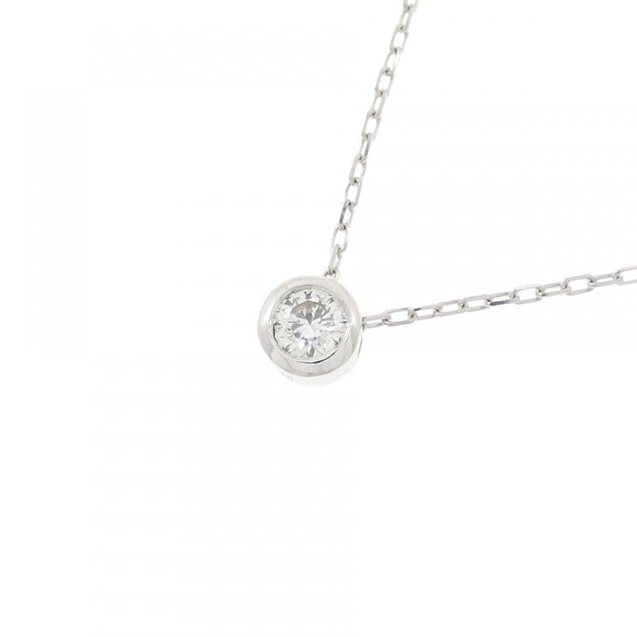 PT900/PT850  ソリティア ダイヤモンド ネックレス 0.10CT