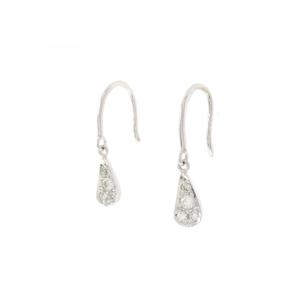 K18WG ダイヤモンド ピアス 0.14CT
