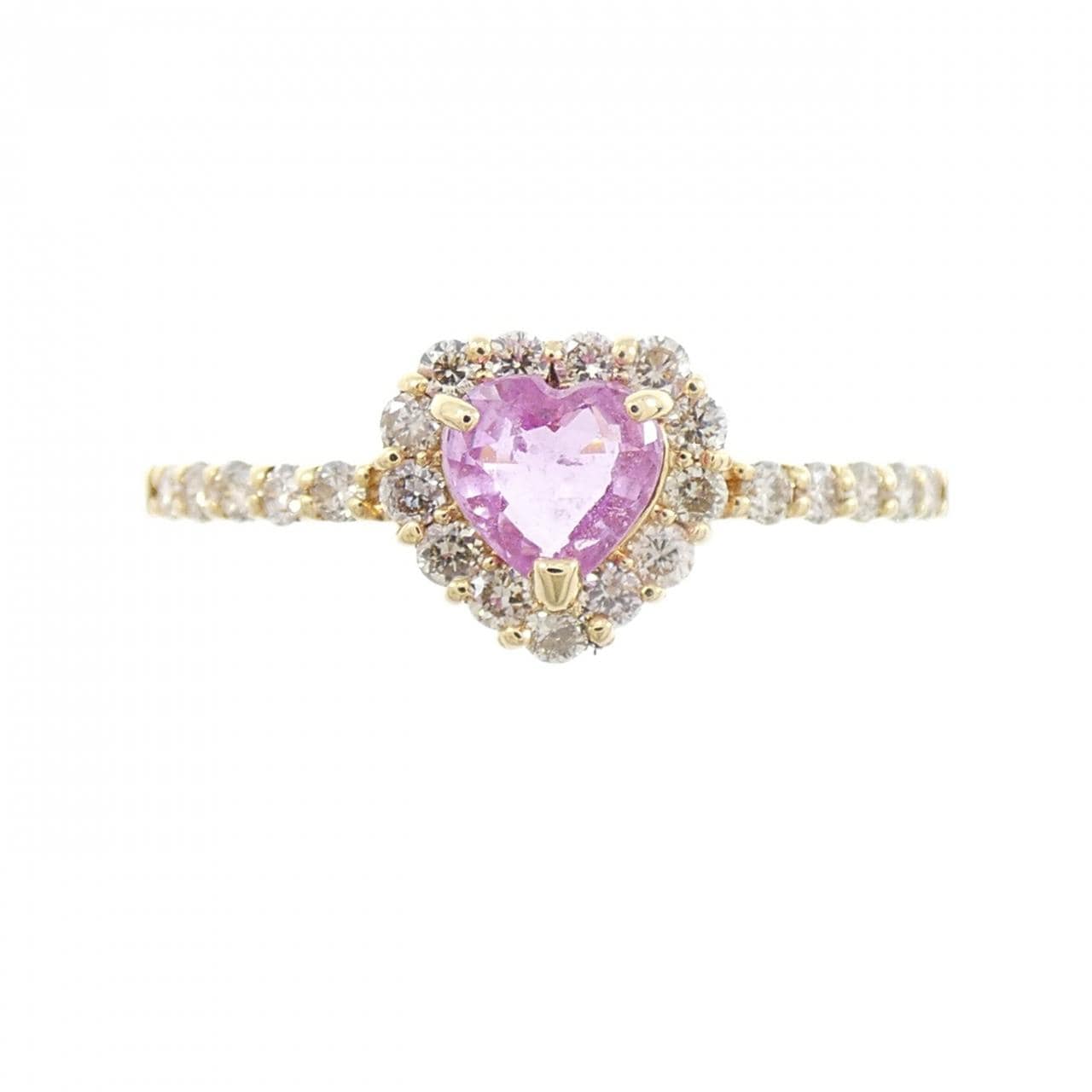 K18YG ハート サファイヤ リング 0.25CT