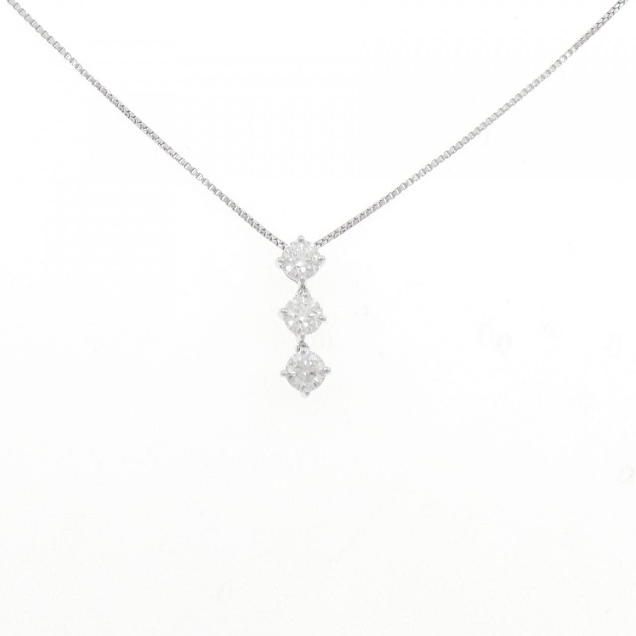 PT900/PT850 スリーストーン ダイヤモンド ネックレス 0.545CT