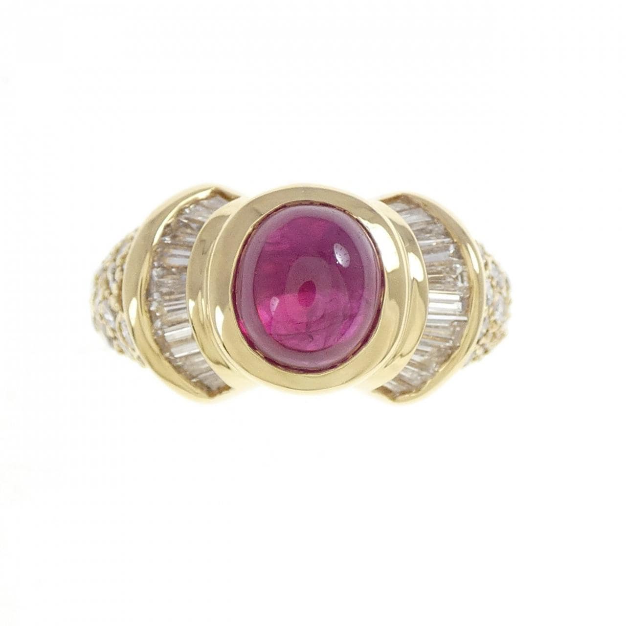 K18YG ルビー リング 2.50CT