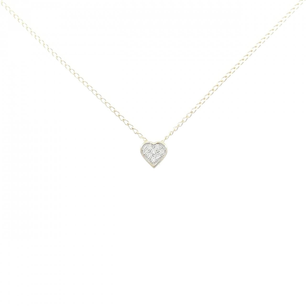 K10YG/K10WG ハート ダイヤモンド ネックレス