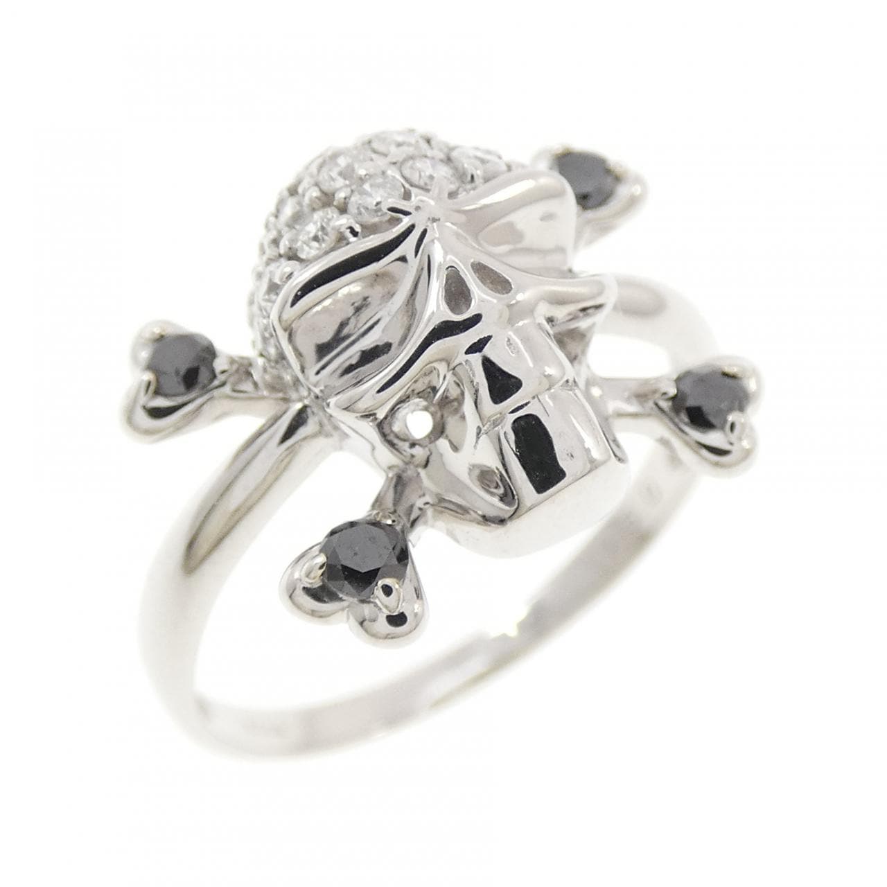 K18WG スカル  ダイヤモンド リング 0.50CT