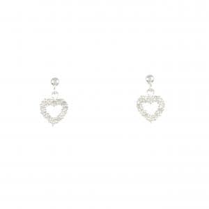 K18WG ハート ダイヤモンド ピアス 0.16CT