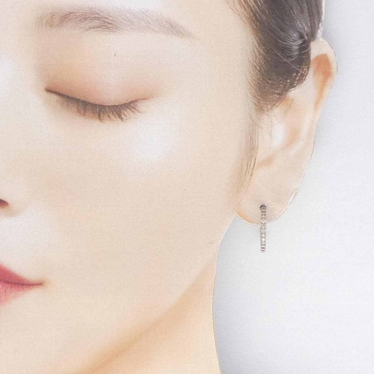 カシケイ ライン セッティング ピアス 0.38CT