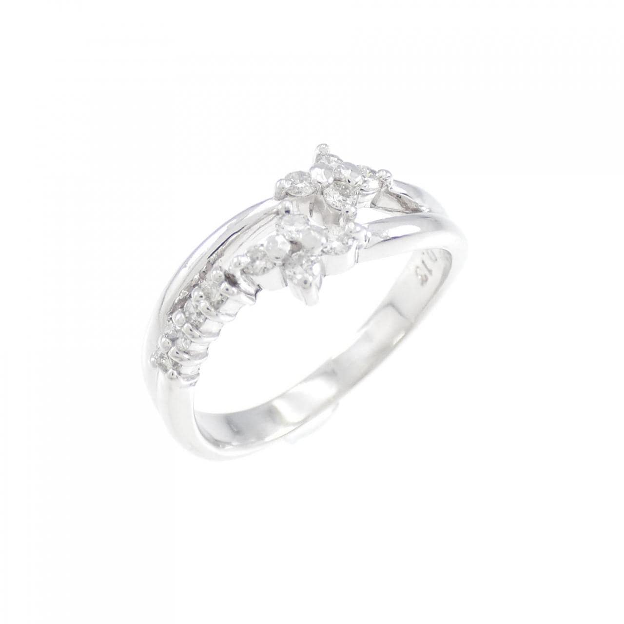 K18WG Diamond pinky ring 0.13CT