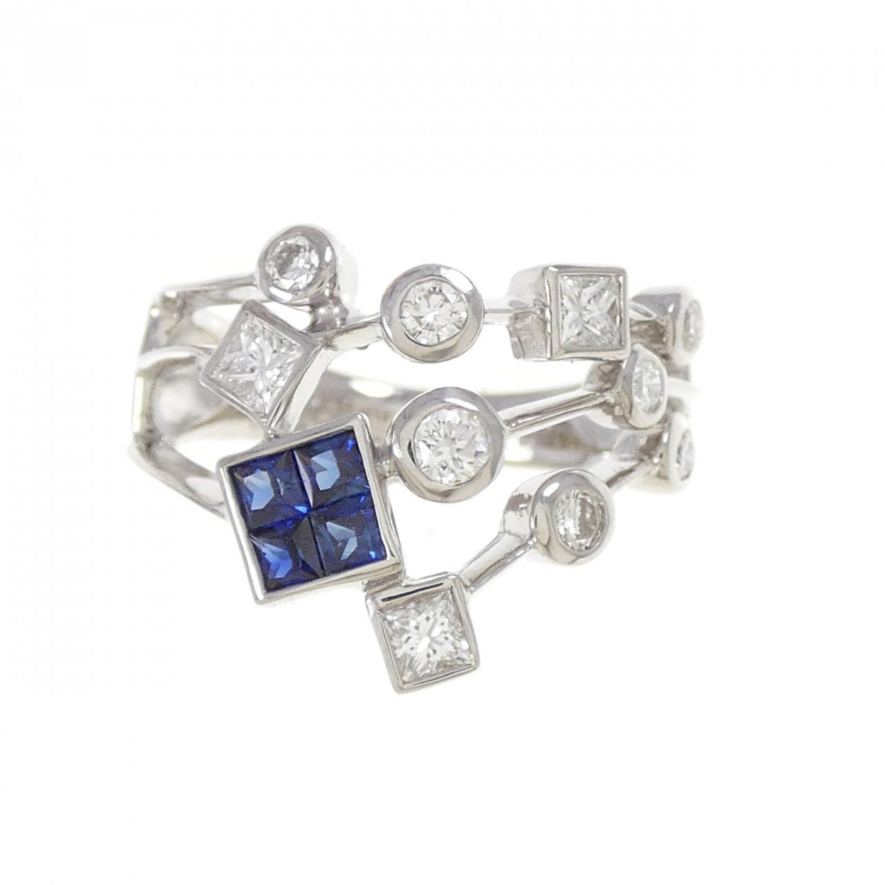 K18WG サファイヤ リング 0.38CT