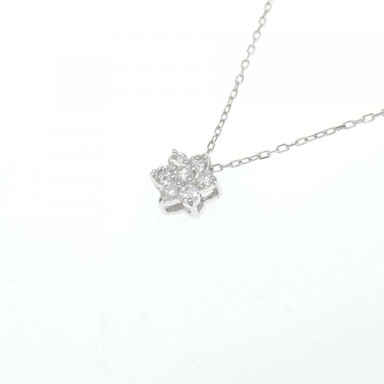 【新品】K18WG ダイヤモンド ネックレス 0.10CT
