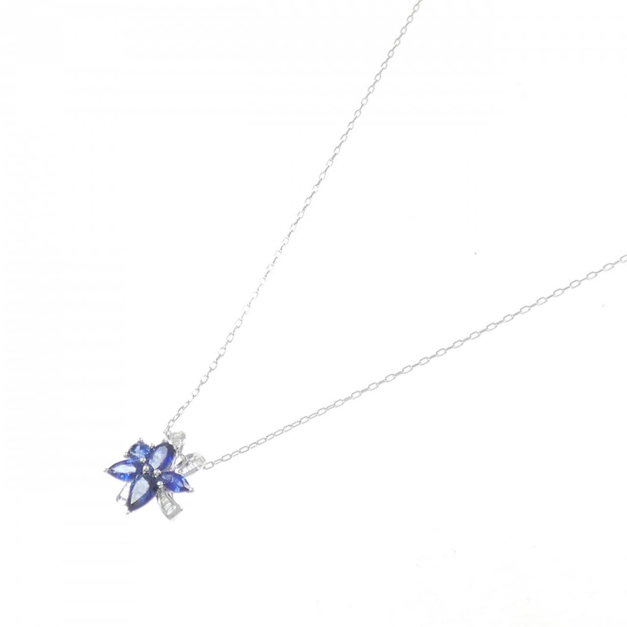 K18WG Sapphire Necklace 1.15CT
