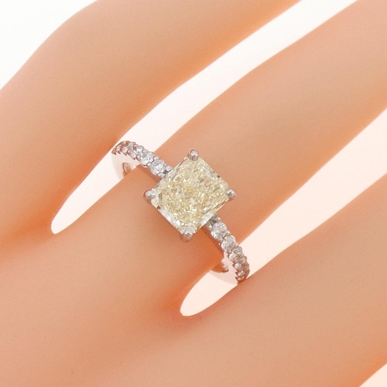 【リメイク】PT900 ダイヤモンド リング 1.30CT LY VS2 ファンシーカット