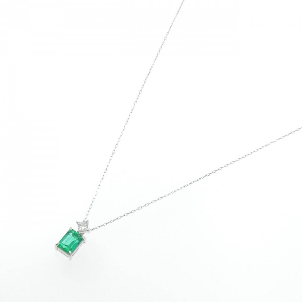 PT900 エメラルド ネックレス 0.60CT