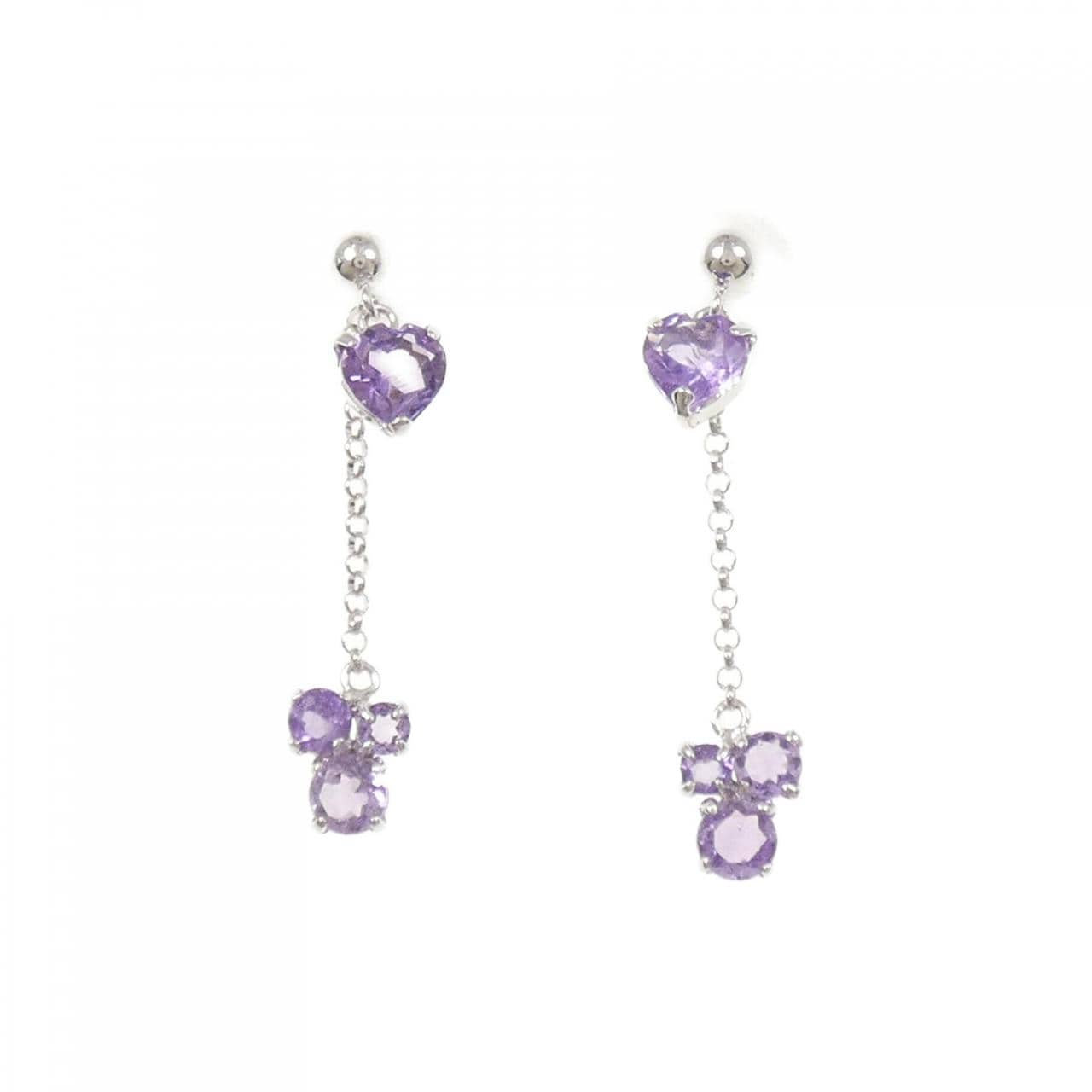 K14WG アメジスト ピアス