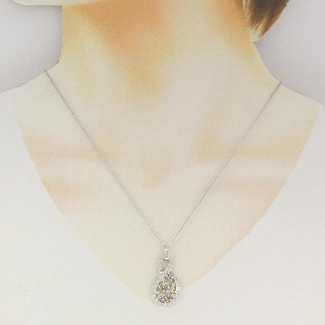 K18WG ダイヤモンド ネックレス 1.00CT