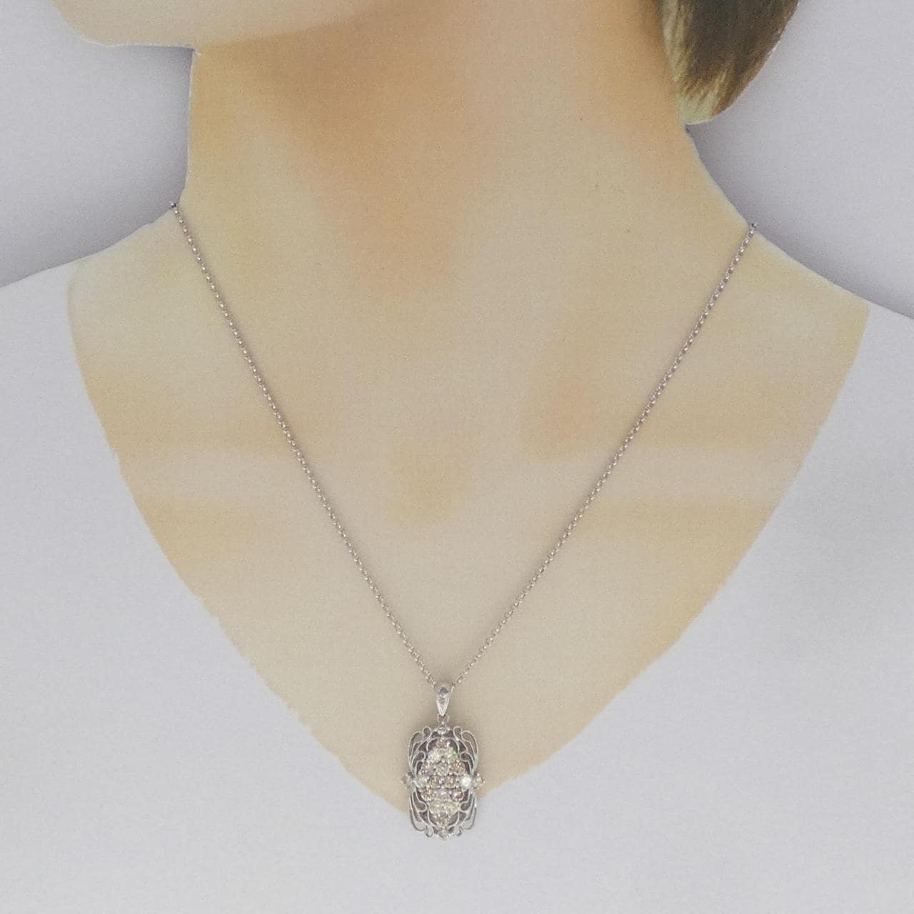 K18WG ダイヤモンド ネックレス 2.00CT