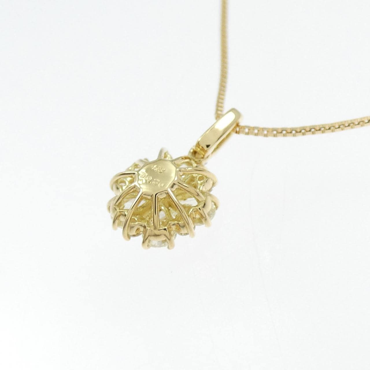 【新品】K18YG フラワー ダイヤモンド ネックレス 0.30CT