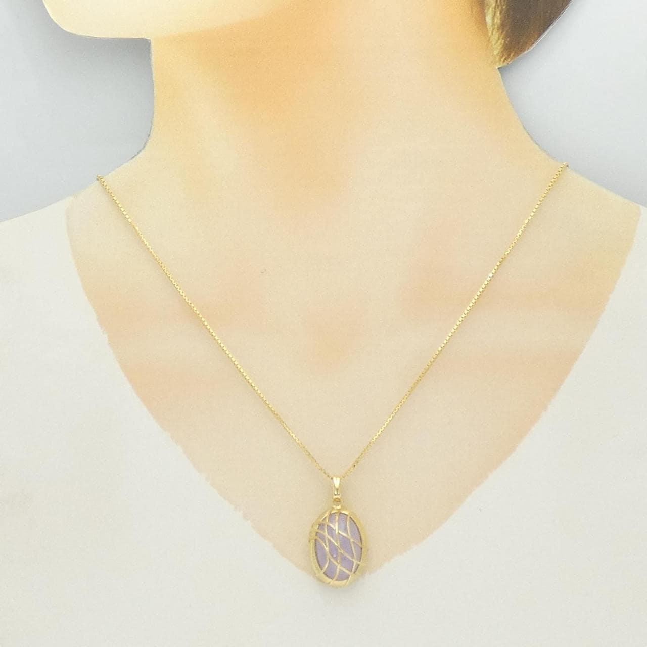K18YG ラベンダーヒスイ ネックレス