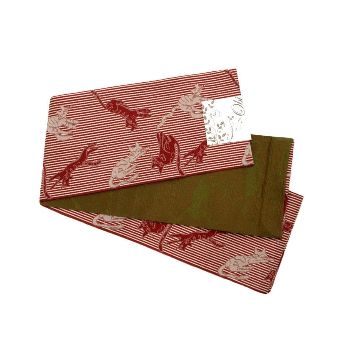 【新品】半幅帯　猫