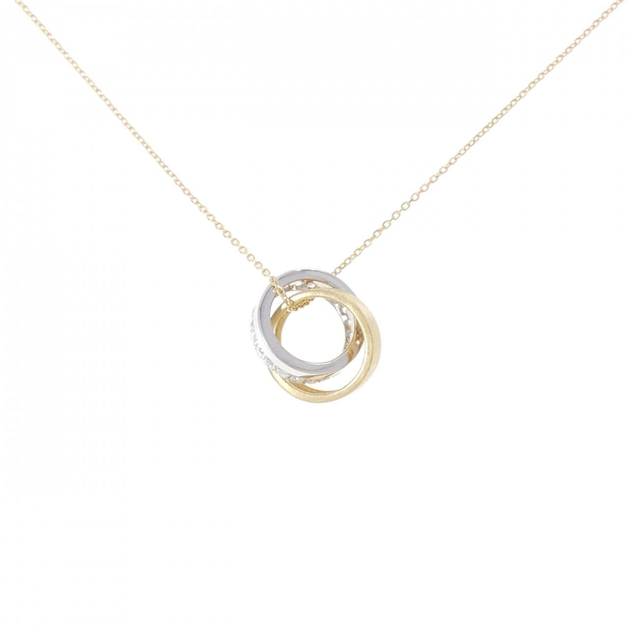 K18YG/K18WG ダイヤモンド ネックレス 0.32CT