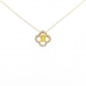 K18YG フラワー サファイヤ ネックレス 0.27CT