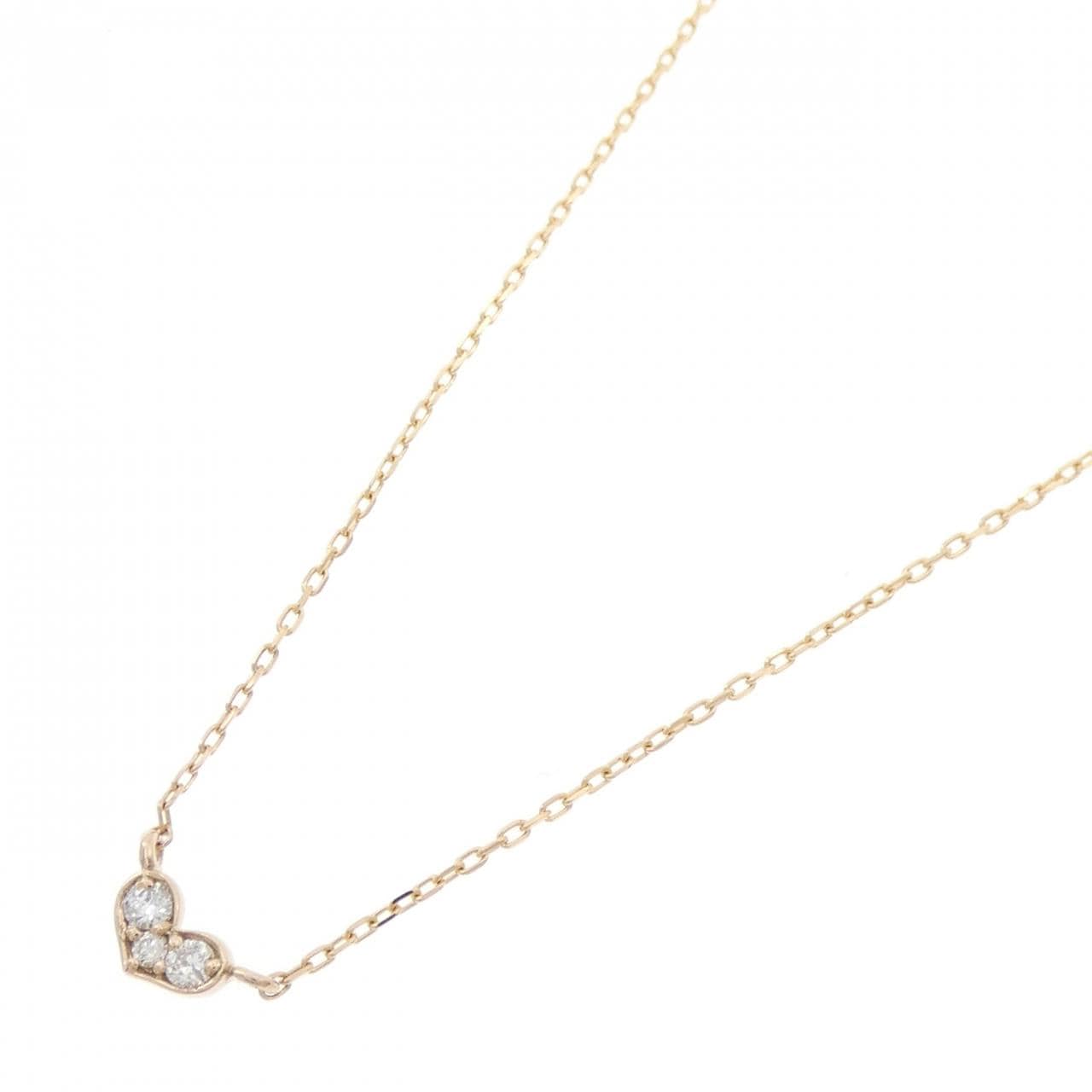 K18YG ハート ダイヤモンド ネックレス 0.05CT