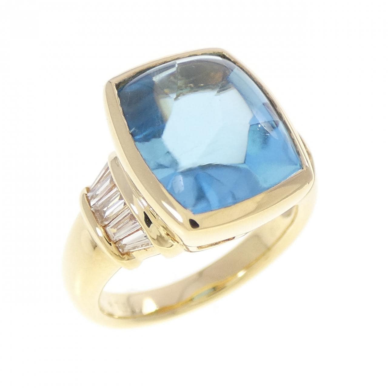 K18YG ブルートパーズ リング 7.54CT