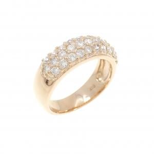K18PG パヴェ ダイヤモンド ピンキー リング 0.50CT