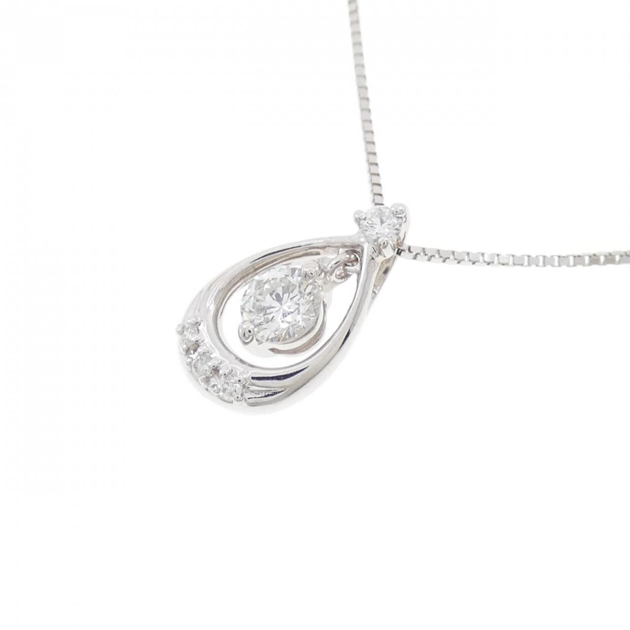 K18WG/K14WG ダイヤモンド ネックレス 0.172CT