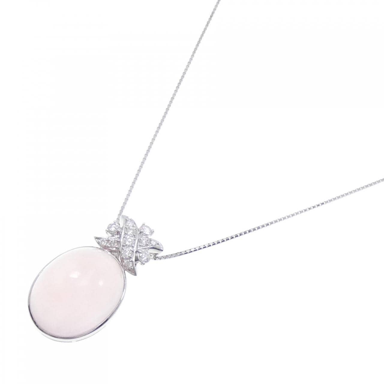 K18WG Rose Quartz Necklace 34.01CT