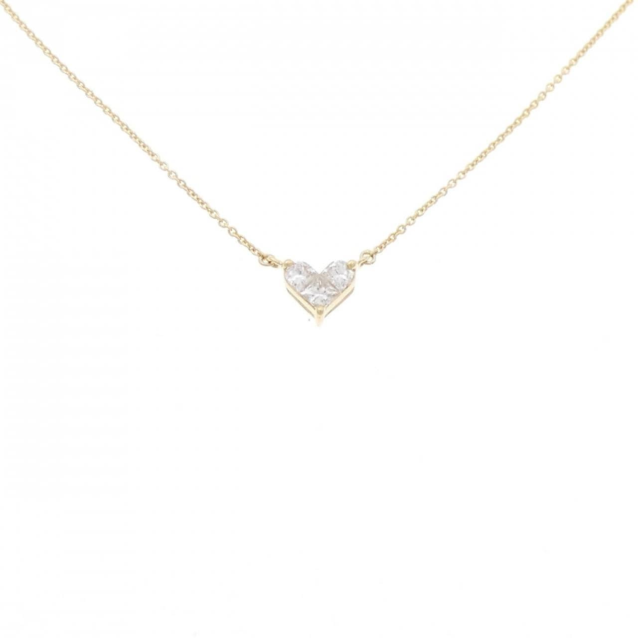 K18YG ハート ダイヤモンド ネックレス 0.28CT