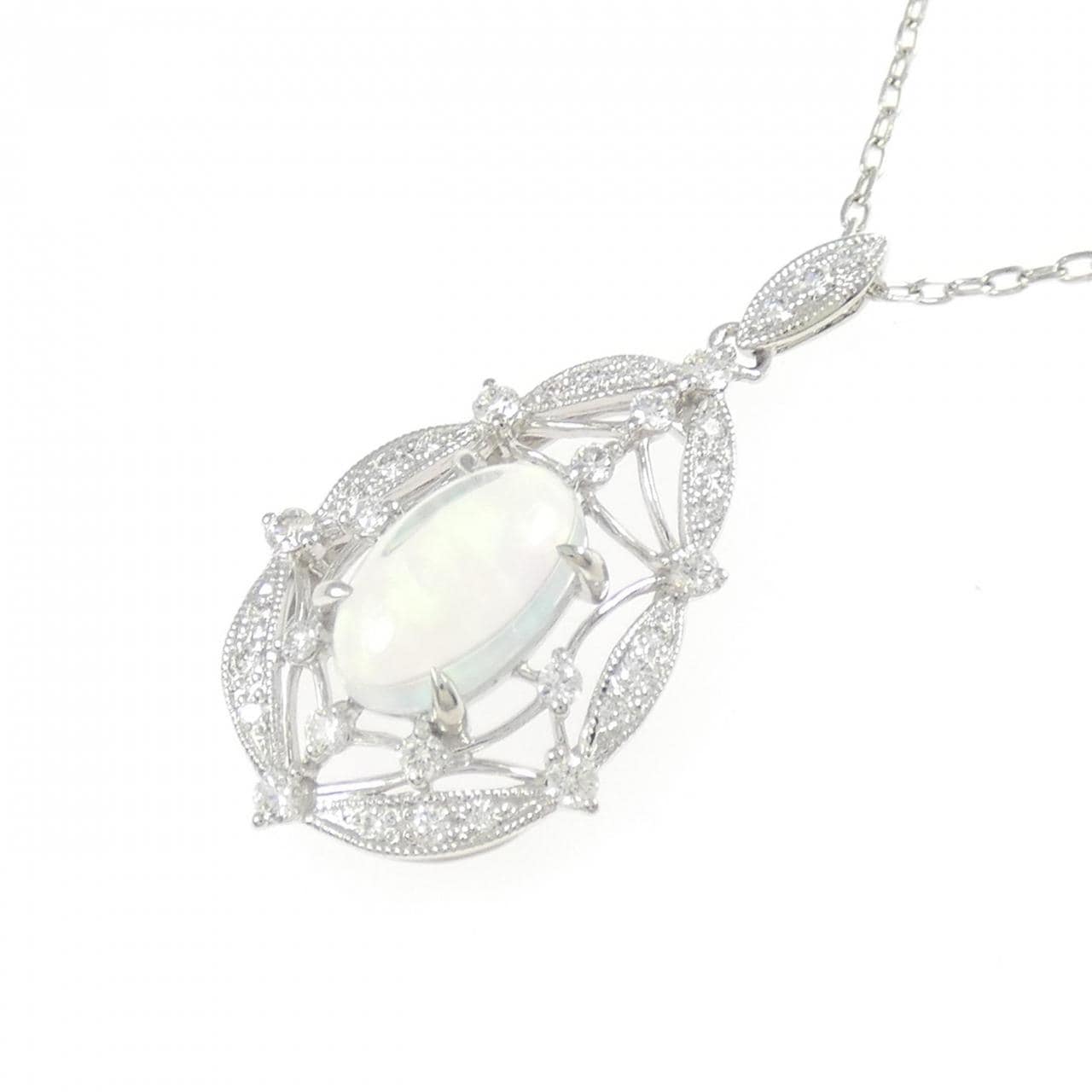 PT900/PT850 オパール ネックレス 1.00CT