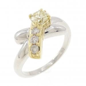 PT900/K18YG ダイヤモンド リング 0.38CT