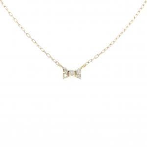 K10YG リボン ダイヤモンド ネックレス 0.06CT