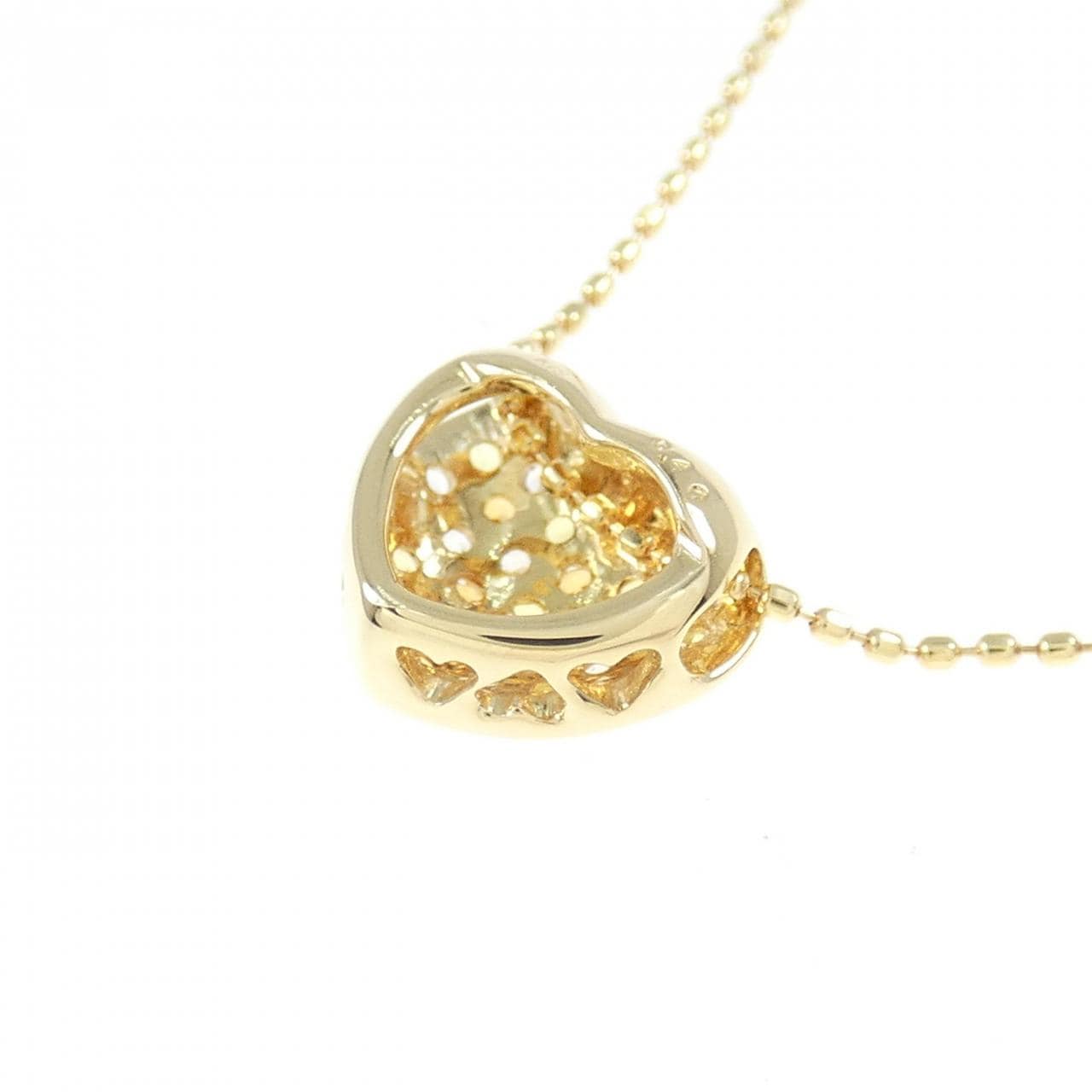 K18YG ハート サファイヤ ネックレス 0.40CT