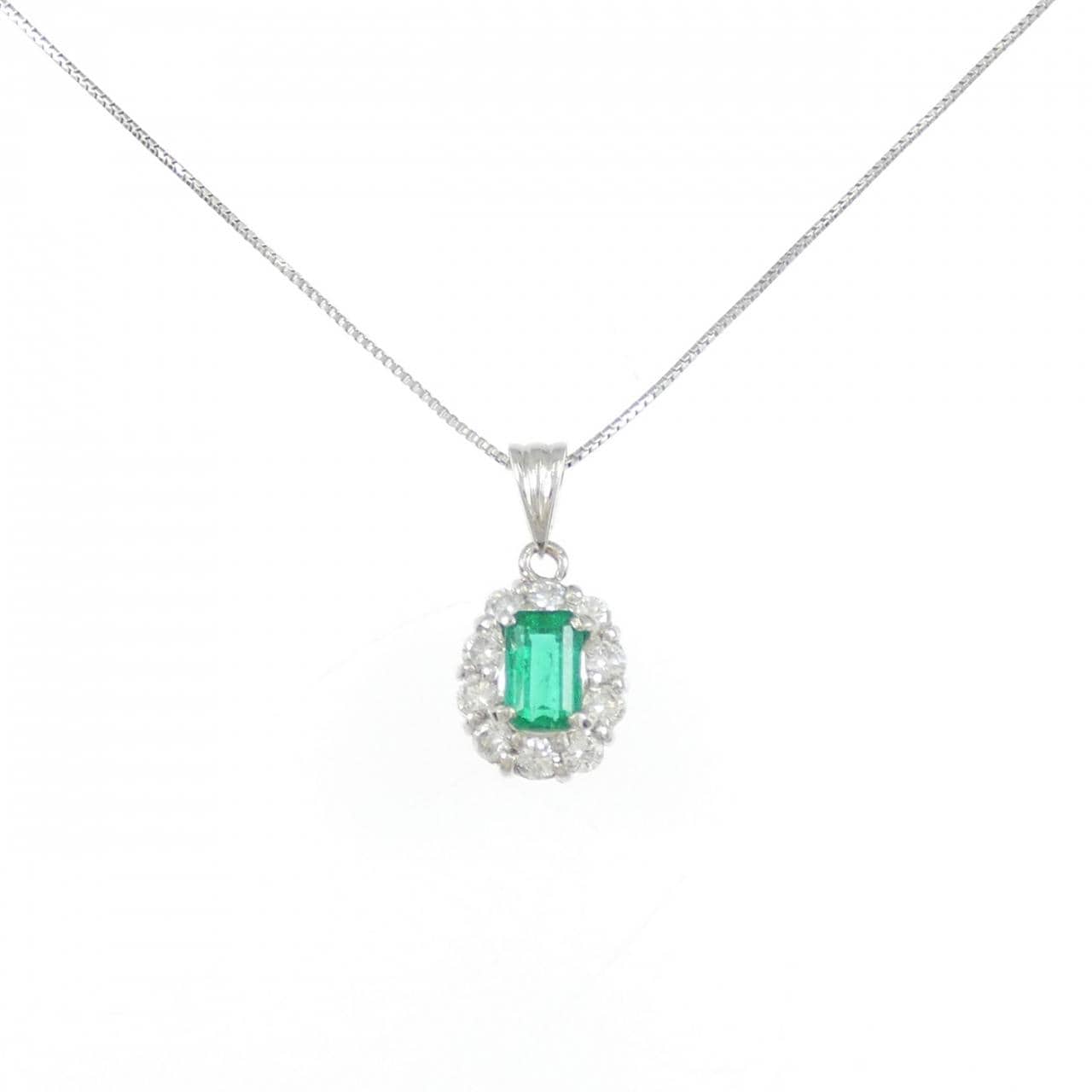 PT900/PT850 エメラルド ネックレス 0.44CT